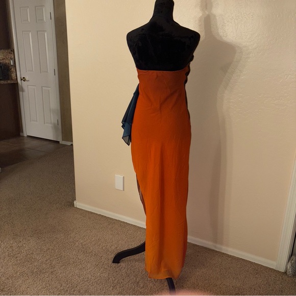 New RONNY KOBO Tyler Ombré Maxi Dress Sz M Orange - Picture 4 of 5